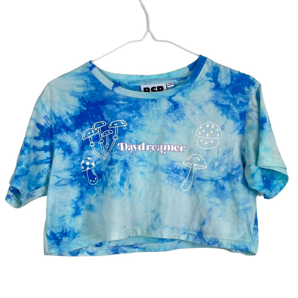 BSR Sami Ryan Tie Dyed Daydreamer Mushroom Crop Top Tee Shirt